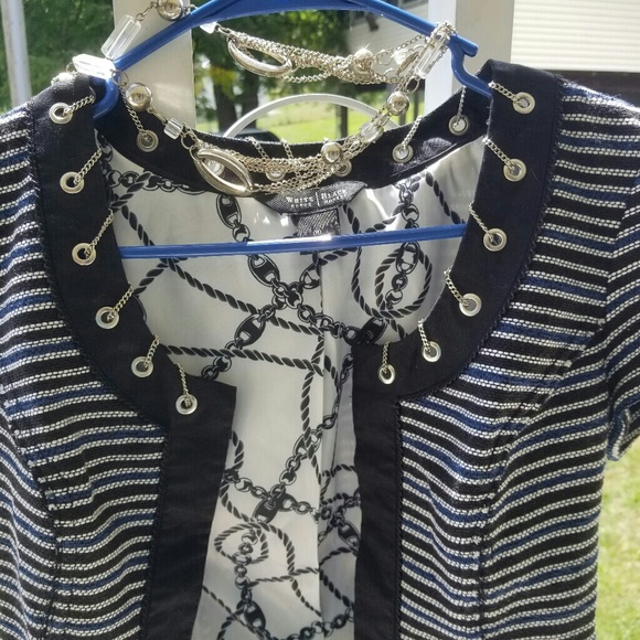 White House Black Market Jacket Size 00 Navy,Blk - Picture 8 of 8